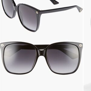 Gucci 57mm gradient square sunglasses with case